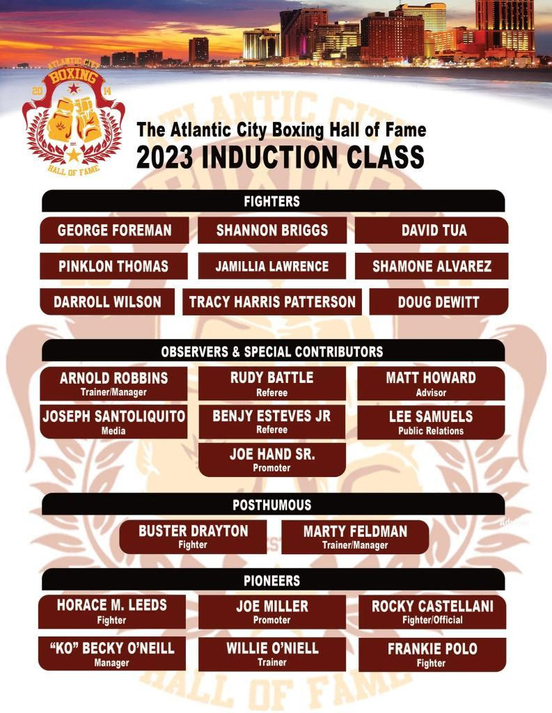 ATLANTIC CITY BOXING HALL OF FAME ANNOUNCES CLASS OF 2023 Abrams Boxing